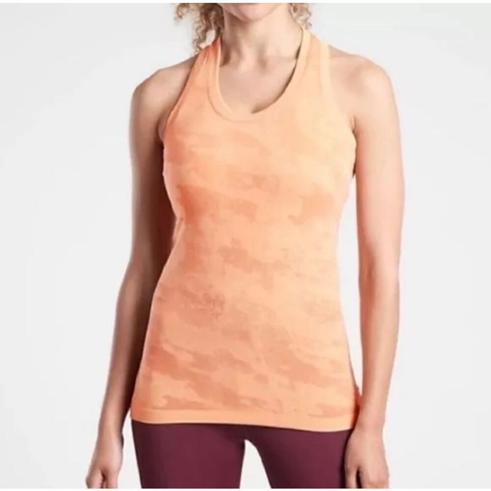 Athleta Momentum Seamless Camo Tank Top Racerback Camo Light Clay Size Medium